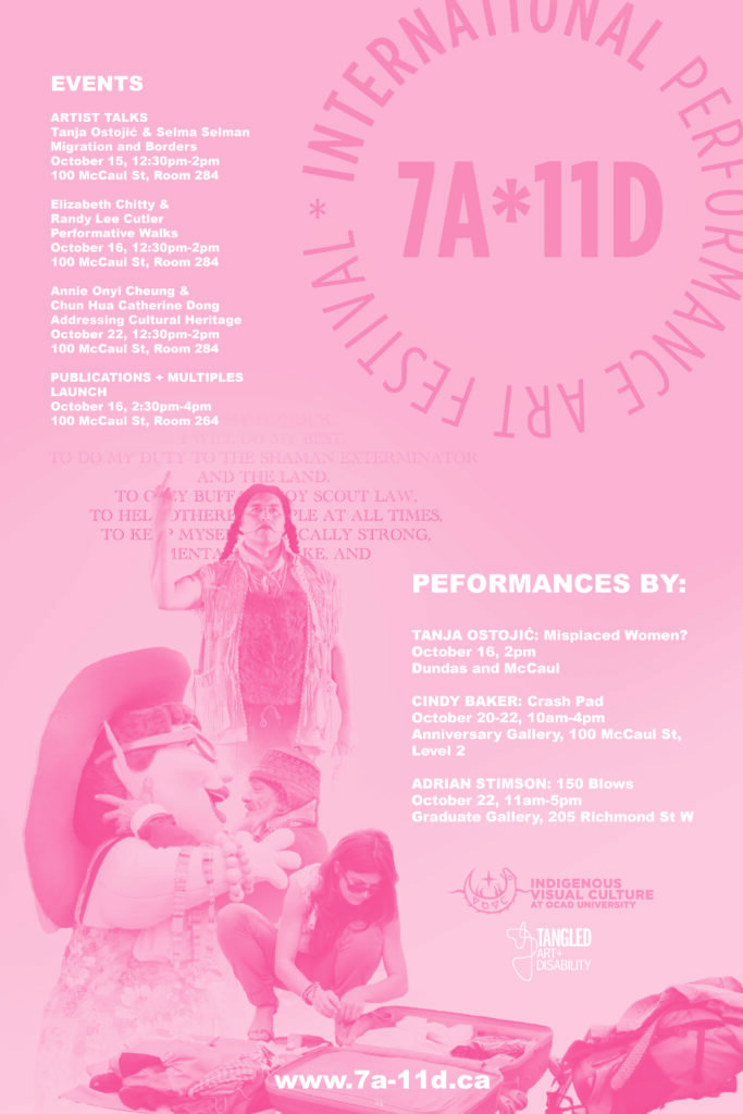 11th edition 7a*11D International Festival of Performance Art 2016 poster