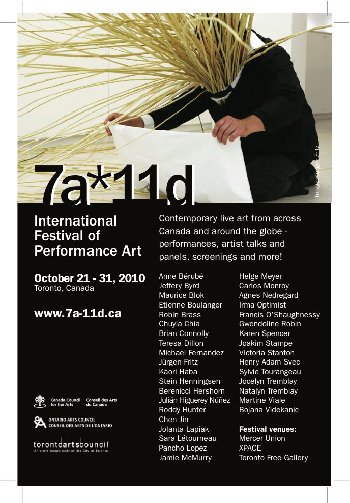 10th edition 7a*11d Internation Festival of Performance Art 2014 Poster