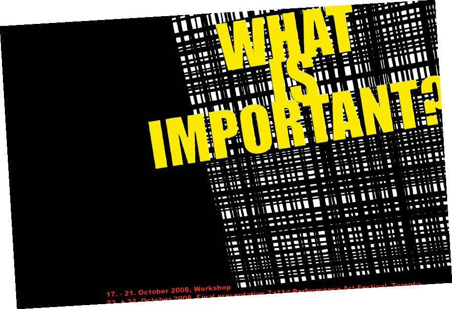 "What Is Important" poster