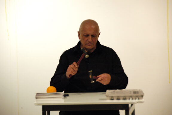Norbert KLASSEN performing Viva Fluxus at XPACE Cultural Centre