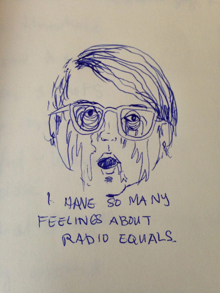 Drawing by Alison Cooley in response to claude wittmann's Radio Equals