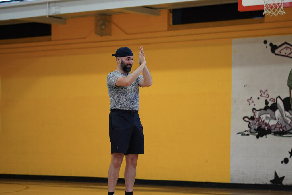audience member applauding at the end of Body Maintenance as part of KinesTHESES, 2019