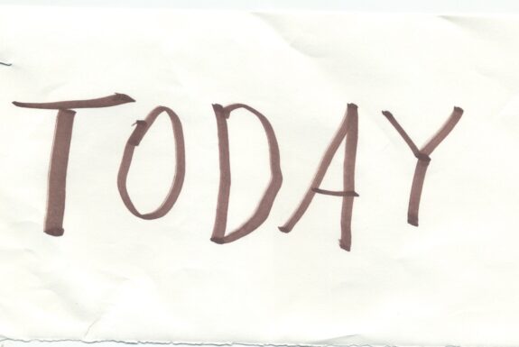 Notebook page from Step 2 with the word 'Today' in thick black marker