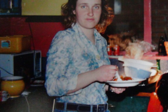 Jenny Keith at the Dance-a-thon, Symptom Hall 1997.