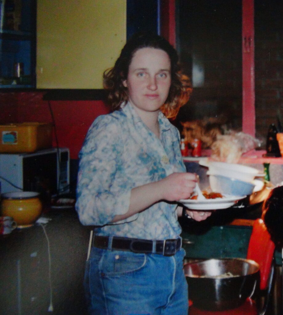 Jenny Keith at the Dance-a-thon, Symptom Hall 1997.